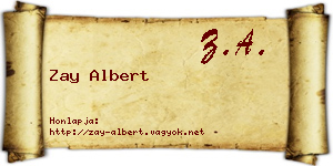 Zay Albert névjegykártya